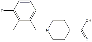 1-(3-fluoro-2-methylbenzyl)piperidine-4-carboxylic acid 化学構造式