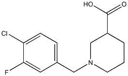 1-(4-chloro-3-fluorobenzyl)piperidine-3-carboxylic acid,,结构式