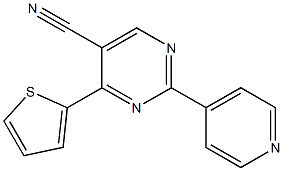 2-pyridin-4-yl-4-thiophen-2-ylpyrimidine-5-carbonitrile Structure