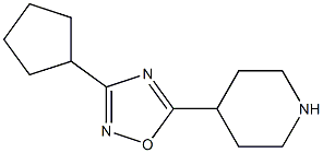 4-(3-cyclopentyl-1,2,4-oxadiazol-5-yl)piperidine 化学構造式