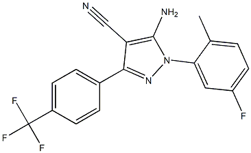 5-amino-1-(5-fluoro-2-methylphenyl)-3-[4-(trifluoromethyl)phenyl]-1H-pyrazole-4-carbonitrile Struktur