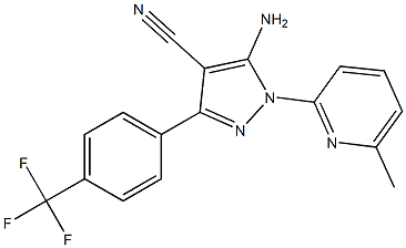 5-amino-3-[4-(trifluoromethyl)phenyl]-1-(6-methylpyridin-2-yl)-1H-pyrazole-4-carbonitrile,,结构式