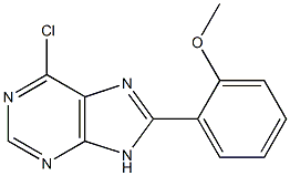 6-chloro-8-(2-methoxyphenyl)-9H-purine,,结构式