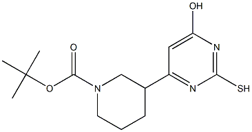 tert-butyl 3-(6-hydroxy-2-sulfanylpyrimidin-4-yl)piperidine-1-carboxylate Struktur