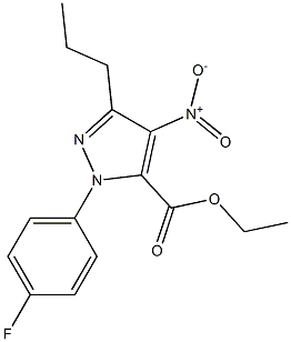 1-(4-FLUOROPHENYL)-4-NITRO-3-PROPYL-1H-PYRAZOLE-5-CARBOXYLICACIDETHYLESTER Structure