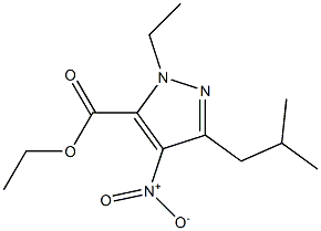 1-ETHYL-3-(2-METHYLPROPYL)-4-NITRO-1H-PYRAZOLE-5-CARBOXYLICACIDETHYLESTER Structure