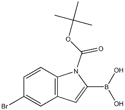 5-BROMO-N-BOC-INDOLE-2-BORONIC ACID 97% 化学構造式