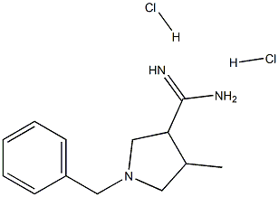 1-Benzyl-4-methyl-pyrrolidine-3-carboxamidine 2HCl Struktur