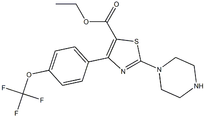 ETHYL 2-(PIPERAZIN-1-YL)-4-(4-(TRIFLUOROMETHOXY)PHENYL)THIAZOLE-5-CARBOXYLATE Struktur