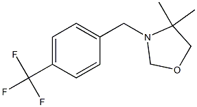 4,4-dimethyl-3-[4-(trifluoromethyl)benzyl]-1,3-oxazolane,,结构式