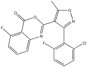  2-[3-(2-chloro-6-fluorophenyl)-5-methylisoxazol-4-yl]-5-fluoro-4H-3,1-benzoxazin-4-one