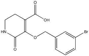 5-[(3-bromobenzyl)oxy]-6-oxo-1,2,3,6-tetrahydro-4-pyridinecarboxylic acid 化学構造式