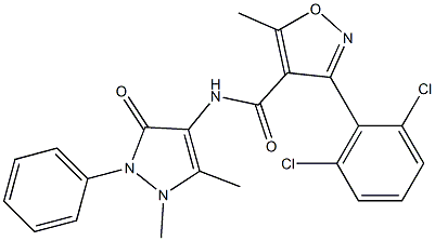 3-(2,6-dichlorophenyl)-N-(1,5-dimethyl-3-oxo-2-phenyl-2,3-dihydro-1H-pyrazol-4-yl)-5-methyl-4-isoxazolecarboxamide Structure