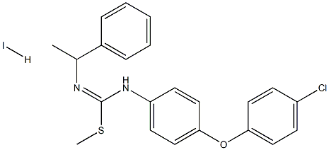 methyl N-(1-phenylethyl)-[4-(4-chlorophenoxy)anilino]methanimidothioate hydroiodide Structure