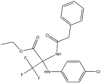 ethyl 2-(4-chloroanilino)-3,3,3-trifluoro-2-[(2-phenylacetyl)amino]propanoate 化学構造式
