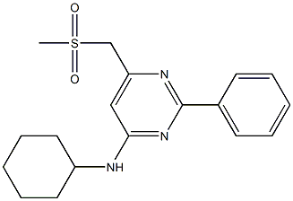 N-cyclohexyl-6-[(methylsulfonyl)methyl]-2-phenyl-4-pyrimidinamine Structure