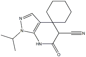 1'-isopropyl-6'-oxo-1',5',6',7'-tetrahydrospiro[cyclohexane-1,4'-pyrazolo[3,4-b]pyridine]-5'-carbonitrile 化学構造式