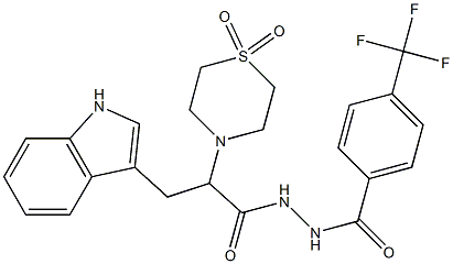 2-(1,1-dioxo-1lambda~6~,4-thiazinan-4-yl)-3-(1H-indol-3-yl)-N'-[4-(trifluoromethyl)benzoyl]propanohydrazide