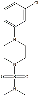 4-(3-chlorophenyl)-N,N-dimethyltetrahydro-1(2H)-pyrazinesulfonamide,,结构式
