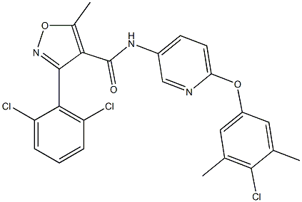 N4-[6-(4-chloro-3,5-dimethylphenoxy)-3-pyridyl]-3-(2,6-dichlorophenyl)-5-methylisoxazole-4-carboxamide Structure