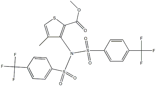 methyl 3-(di{[4-(trifluoromethyl)phenyl]sulfonyl}amino)-4-methylthiophene-2-carboxylate Struktur