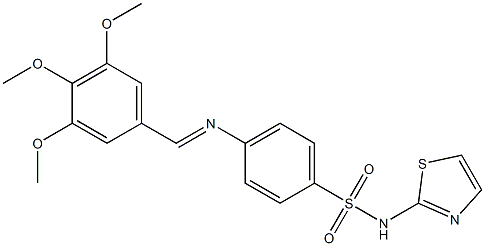 N1-(1,3-thiazol-2-yl)-4-[(3,4,5-trimethoxybenzylidene)amino]benzene-1-sulfo namide Structure