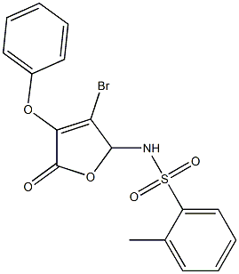 N-(3-bromo-5-oxo-4-phenoxy-2,5-dihydro-2-furanyl)-2-methylbenzenesulfonamide Structure