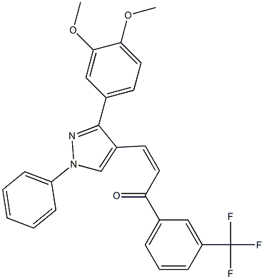 (Z)-3-[3-(3,4-dimethoxyphenyl)-1-phenyl-1H-pyrazol-4-yl]-1-[3-(trifluoromethyl)phenyl]-2-propen-1-one