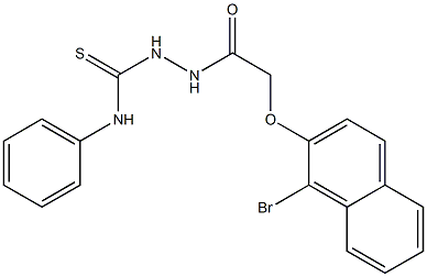 2-{2-[(1-bromo-2-naphthyl)oxy]acetyl}-N-phenyl-1-hydrazinecarbothioamide 化学構造式