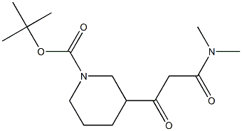 3-(2-DIMETHYLCARBAMOYL-ACETYL)-PIPERIDINE-1-CARBOXYLIC ACID TERT-BUTYL ESTER 化学構造式