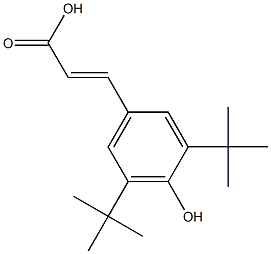 (E)-3-(3,5-di-tert-butyl-4-hydroxyphenyl)acrylic acid 化学構造式