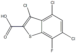 3,4,6-trichloro-7-fluorobenzo[b]thiophene-2-carboxylic acid 结构式