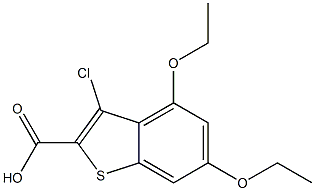 3-chloro-4,6-diethoxybenzo[b]thiophene-2-carboxylic acid Struktur