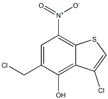3-chloro-5-(chloromethyl)-7-nitrobenzo[b]thiophen-4-ol 结构式