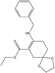 ethyl 8-(benzylamino)-1,4-dioxaspiro[4.5]dec-7-ene-7-carboxylate Structure