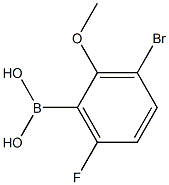 3-Bromo-6-fluoro-2-methoxybenzeneboronic acid 化学構造式