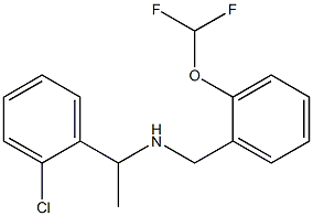 [1-(2-chlorophenyl)ethyl]({[2-(difluoromethoxy)phenyl]methyl})amine,,结构式