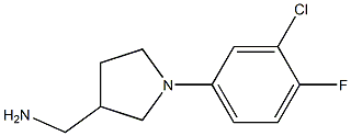 [1-(3-chloro-4-fluorophenyl)pyrrolidin-3-yl]methanamine,,结构式