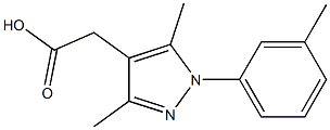 [3,5-dimethyl-1-(3-methylphenyl)-1H-pyrazol-4-yl]acetic acid 结构式