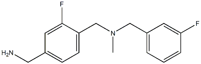 [3-fluoro-4-({[(3-fluorophenyl)methyl](methyl)amino}methyl)phenyl]methanamine Struktur
