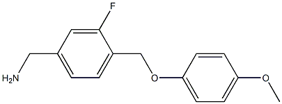 [3-fluoro-4-(4-methoxyphenoxymethyl)phenyl]methanamine 化学構造式