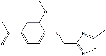 1-{3-methoxy-4-[(5-methyl-1,2,4-oxadiazol-3-yl)methoxy]phenyl}ethan-1-one 化学構造式