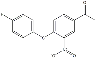 1-{4-[(4-fluorophenyl)sulfanyl]-3-nitrophenyl}ethan-1-one 化学構造式