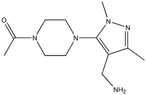 1-{4-[4-(aminomethyl)-1,3-dimethyl-1H-pyrazol-5-yl]piperazin-1-yl}ethan-1-one 结构式