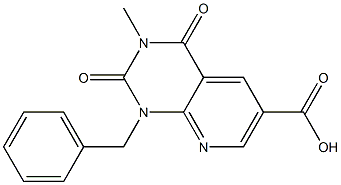 1-benzyl-3-methyl-2,4-dioxo-1,2,3,4-tetrahydropyrido[2,3-d]pyrimidine-6-carboxylic acid Struktur