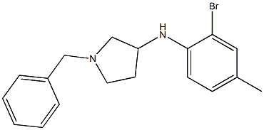 1-benzyl-N-(2-bromo-4-methylphenyl)pyrrolidin-3-amine,,结构式