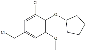 1-chloro-5-(chloromethyl)-2-(cyclopentyloxy)-3-methoxybenzene Struktur