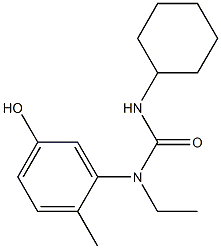 1-cyclohexyl-3-ethyl-3-(5-hydroxy-2-methylphenyl)urea Struktur