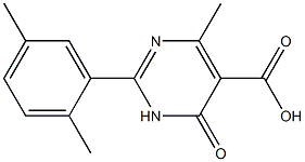 2-(2,5-dimethylphenyl)-4-methyl-6-oxo-1,6-dihydropyrimidine-5-carboxylic acid,,结构式