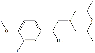 2-(2,6-dimethylmorpholin-4-yl)-1-(3-fluoro-4-methoxyphenyl)ethan-1-amine Struktur